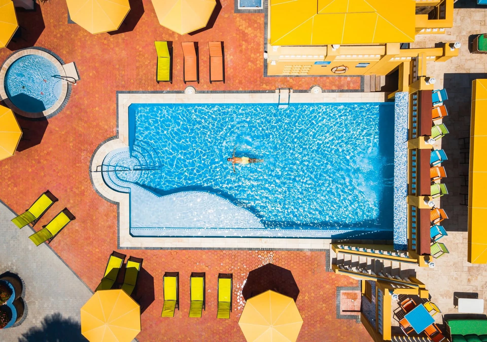 Aerial view of pool