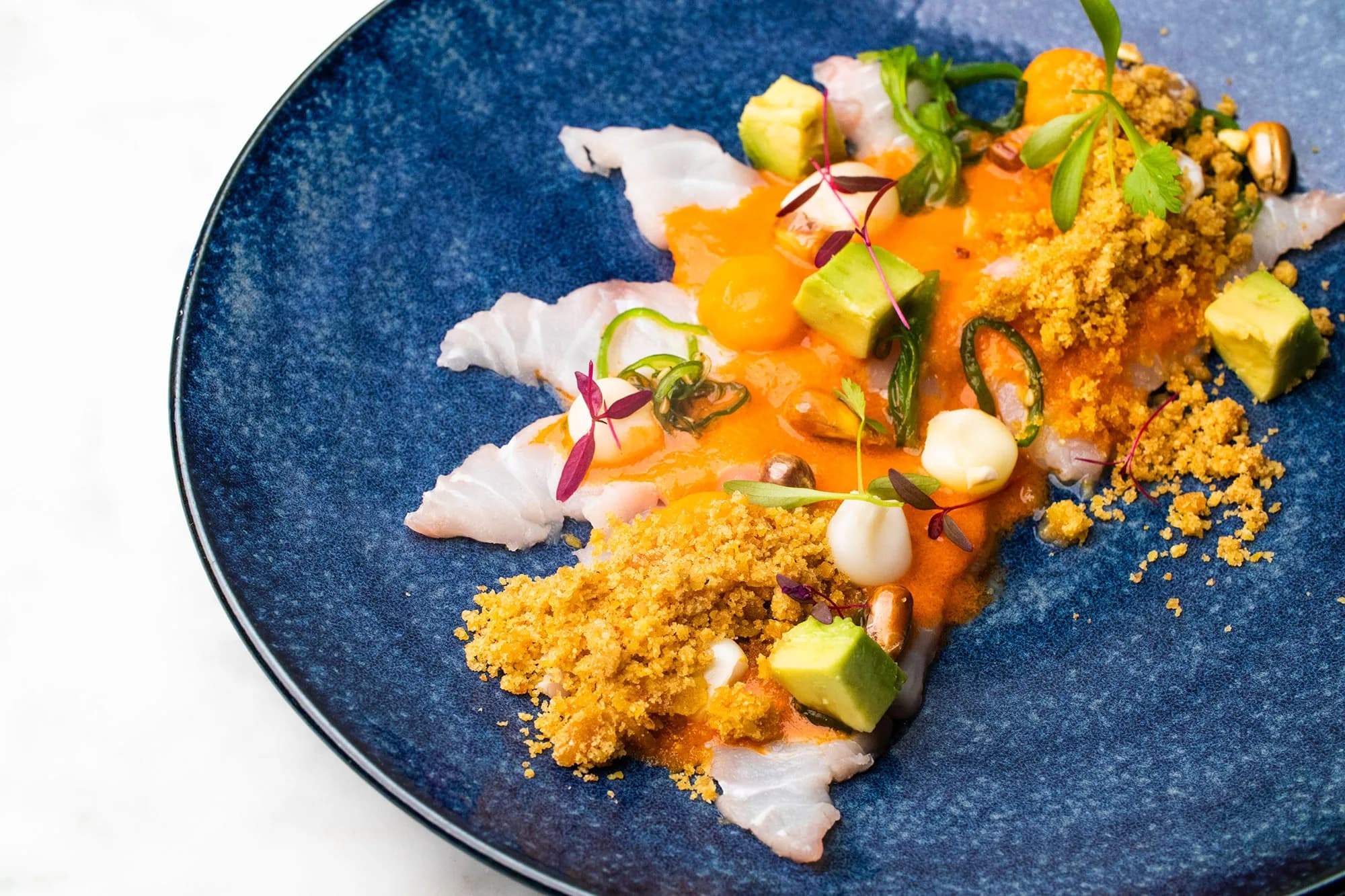 Ceviche-style plated dish